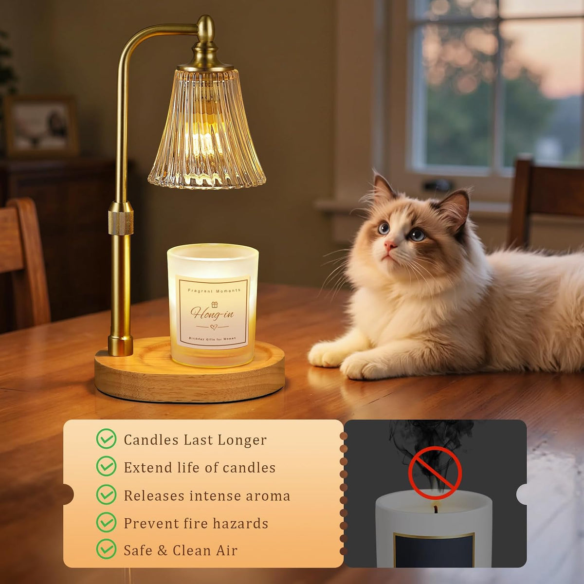 Hong-in Candle Warmer Lamp with Timer,Birthday Gifts for Women Mom Sister