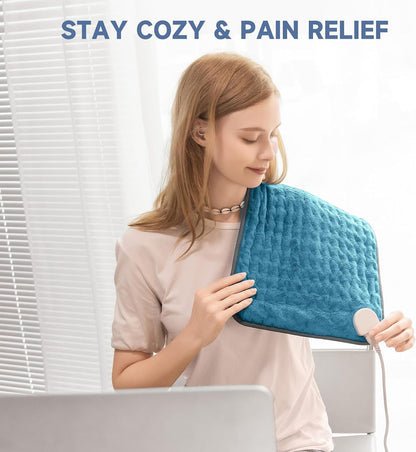 Heating Pad for Back, Neck, and Shoulder Pain Relief, Electric Heat Pad with 6 Heat Levels, Moist Heat Option, Auto Shut-Off, Birthday Christmas Gift for Women Men Mom Dad Grandma, Gift for her