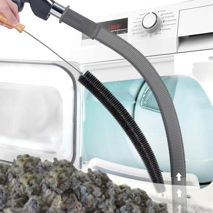 2Pcs Dryer Vent Cleaner Kit, Lint Brush & Universal Vacuum Hose Blue | Universal Flexible Hose Without Whistling Noise | Reach Deep Traps - Remove Hidden Lint, Speed Drying & Reduce Fire Risk