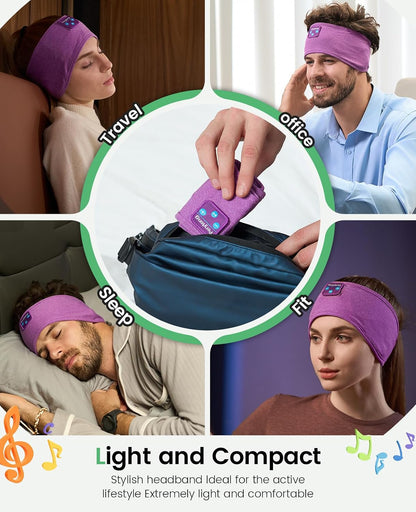 Perytong Sleeping Headphones Bluetooth Headband, Soft Long Time Play Sleeping Headsets with Built in Speakers Perfect for Workout,Running,Yoga,Travel, Darkgray