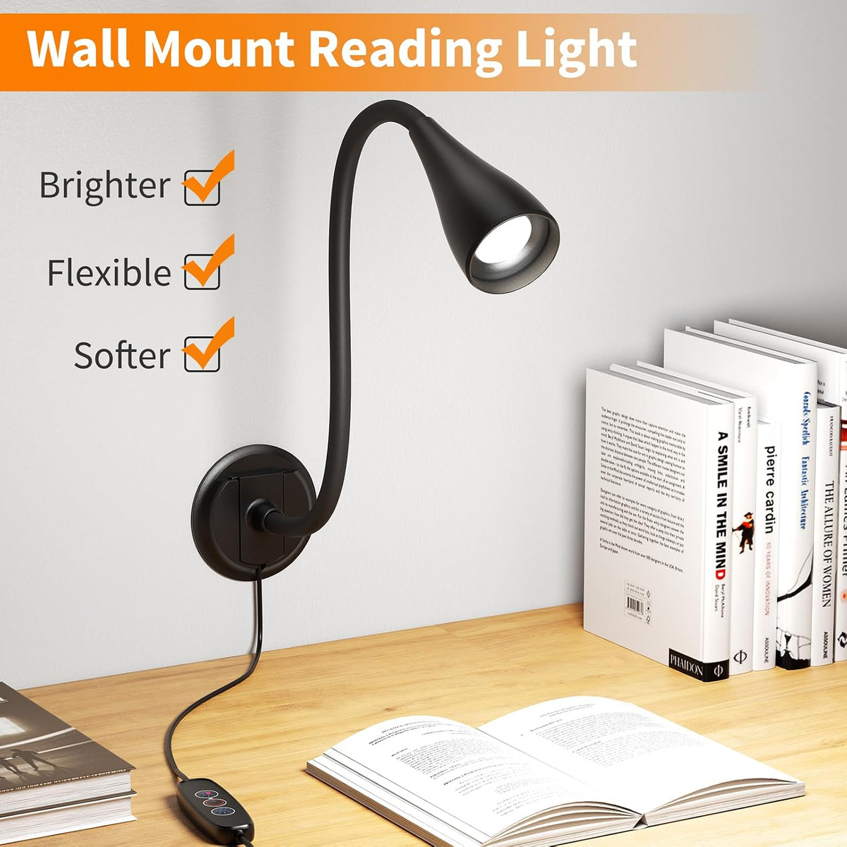 LED Neck Reading Light, Bendable Rechargeable Book Light 110-hr Lasting