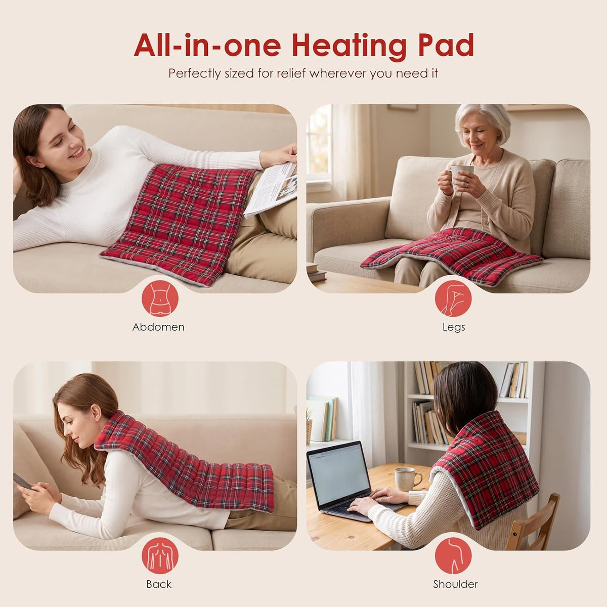 Microwave Heating Pad for Pain Relief, 8 x 18 Grey