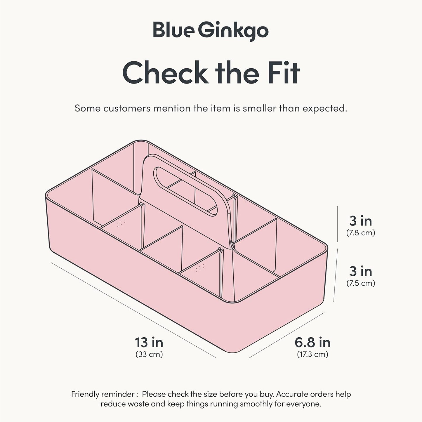 BLUE GINKGO Stackable Organizer Caddy, Rectangle, White, Made in Korea | Portable. Adjustable. Home, Office & School Storage.