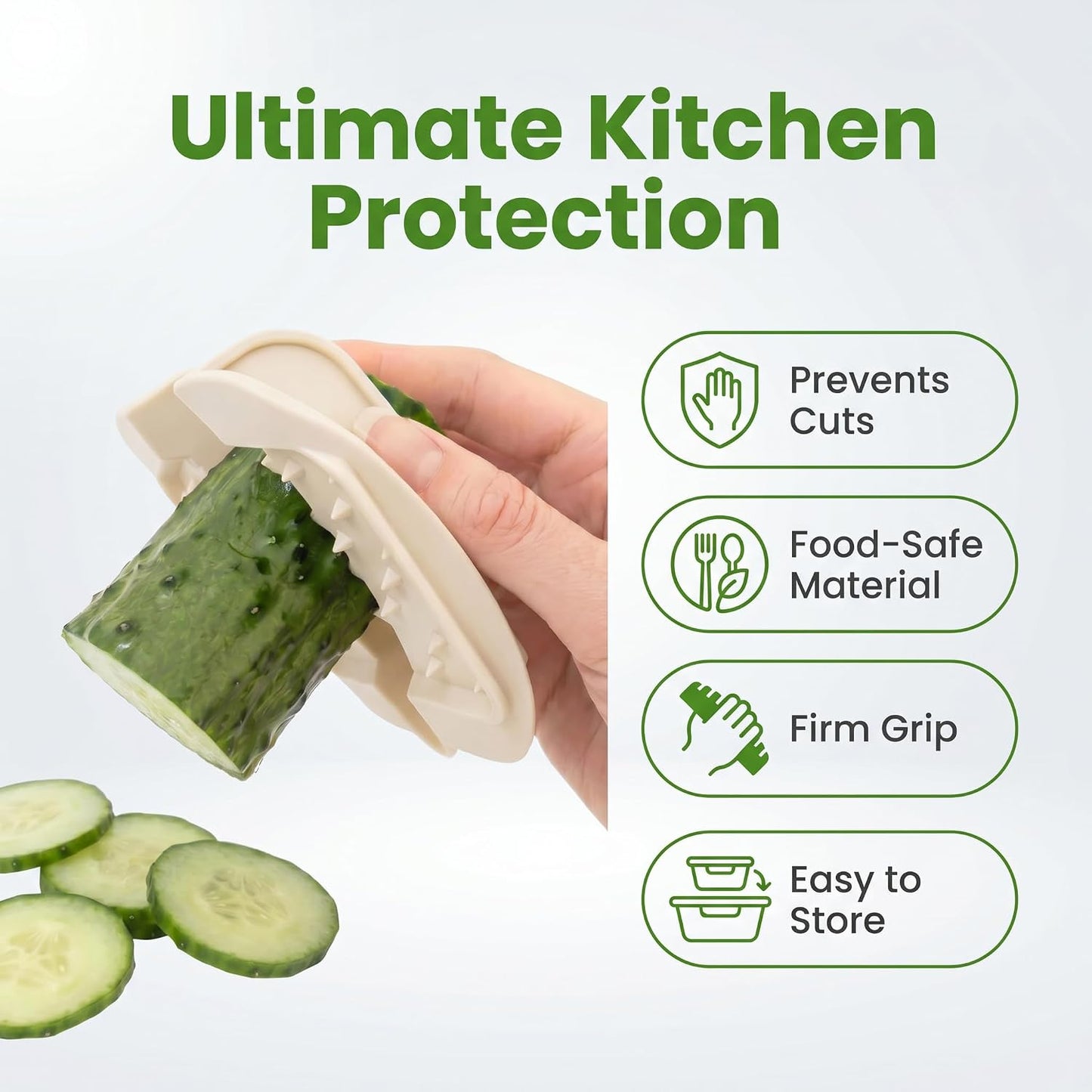 NACOLUS Finger Guard for Mandoline Slicer & Grater, Kitchen Safety | BPA-free finger guards for cutting food while grating,slicing,secure tines grip veggies&foods,Fits mandolines,graters,knives