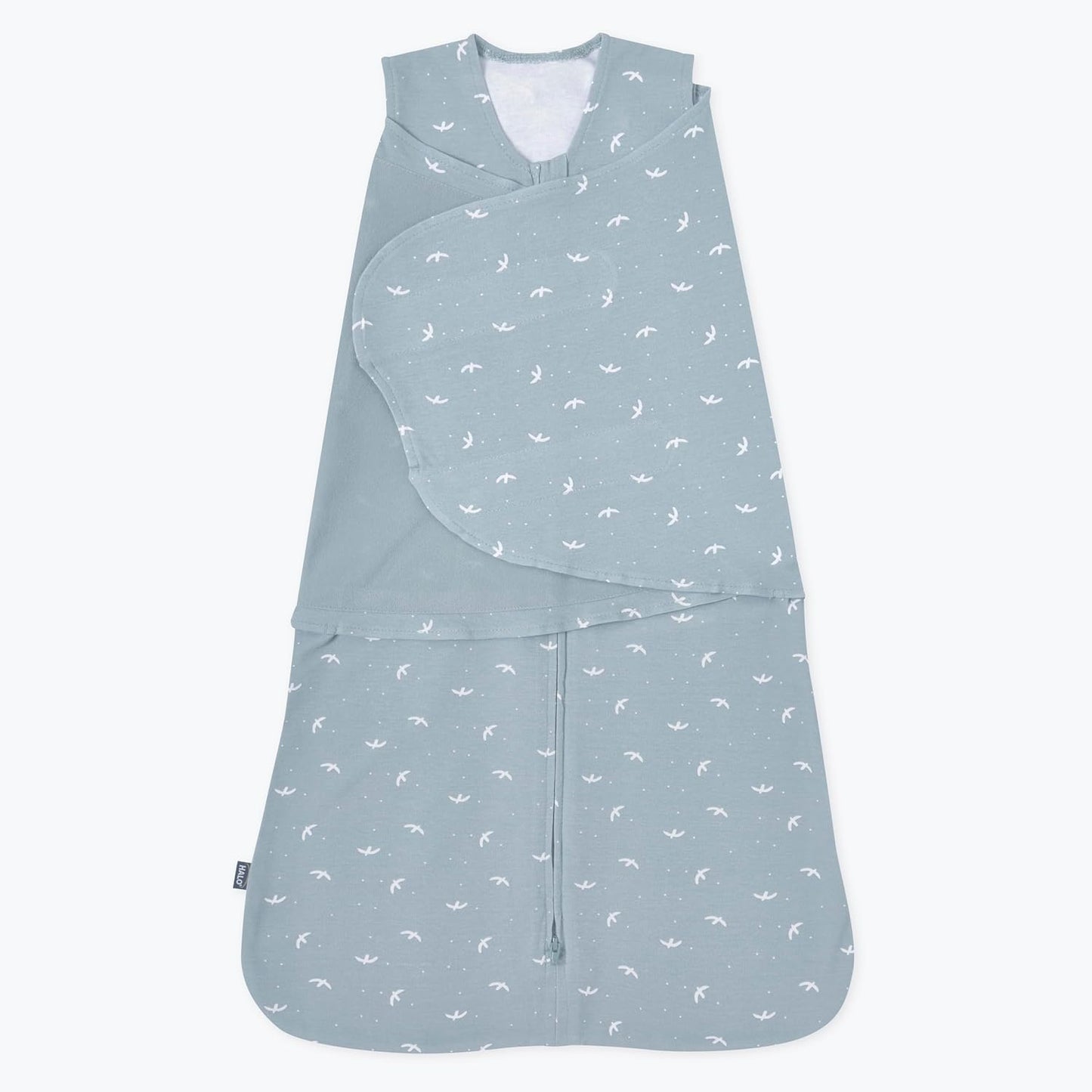 HALO 100% Cotton Sleepsack Swaddle, 3-Way Adjustable Wearable Blanket, TOG 1.5, Birds, Newborn, 0-3 Months