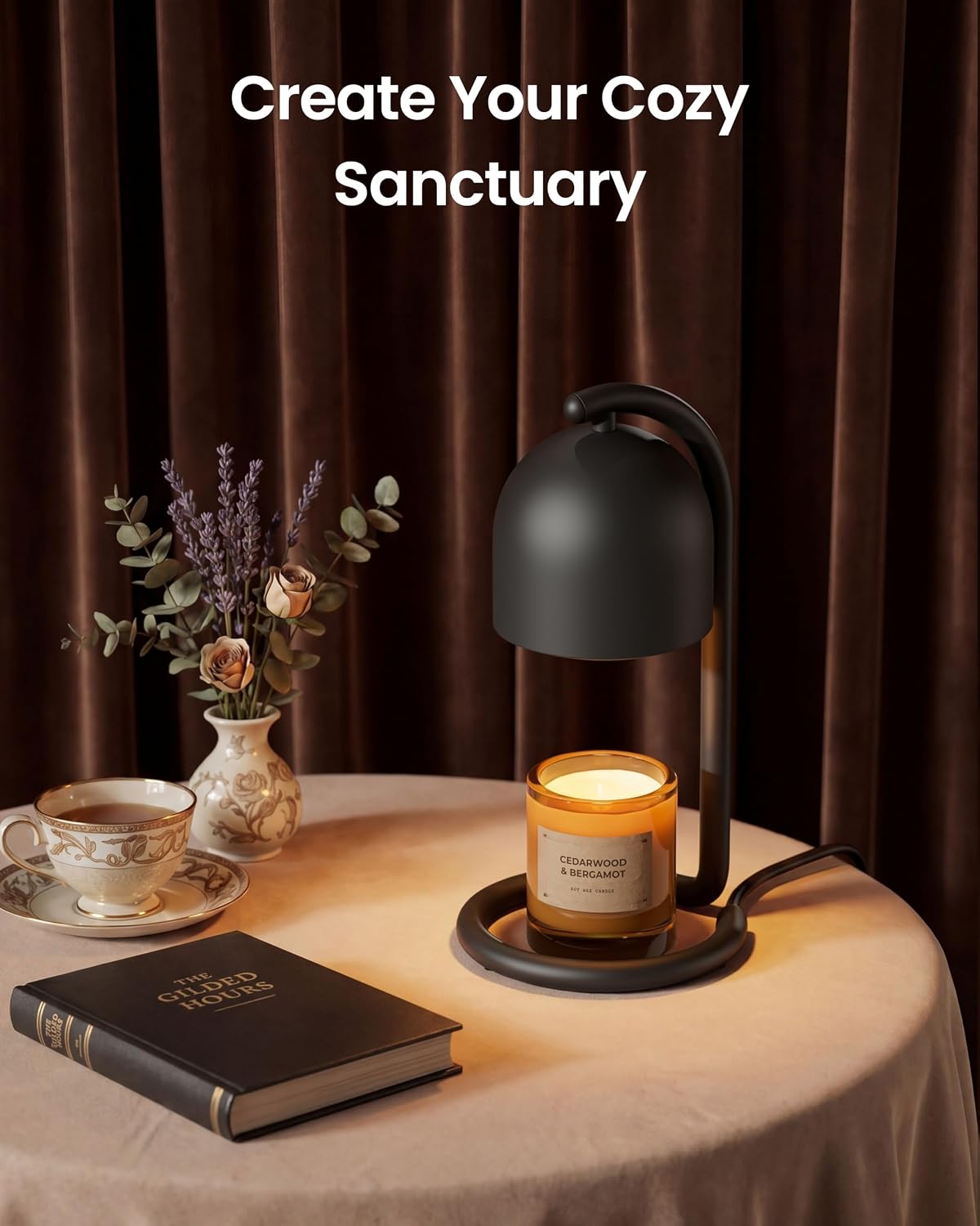 SwitchBot Smart Candle Warmer Lamp App & Voice Control, Flameless Wax Melter with Timer, Bulb x2, for Jar Candles, 1%-100% Dimmable, Matter for Apple Home & Alexa, Women Birthday Housewarming Gift