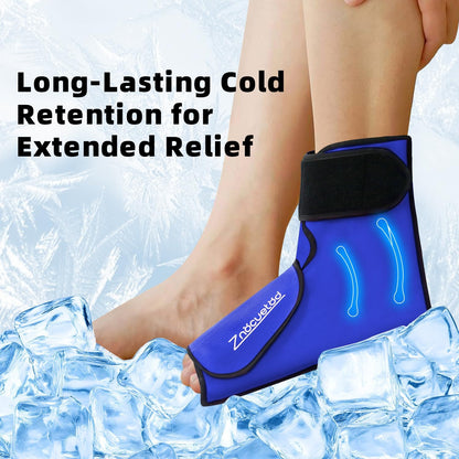 Ankle Ice Pack Wrap for Foot Heel Pain Relief and Swelling Large Reusable Gel Ice Cold Packs for Achilles Tendonitis Plantar Fasciitis Sprained Ankles Swollen Feet Surgery Recovery(Hot Pink)