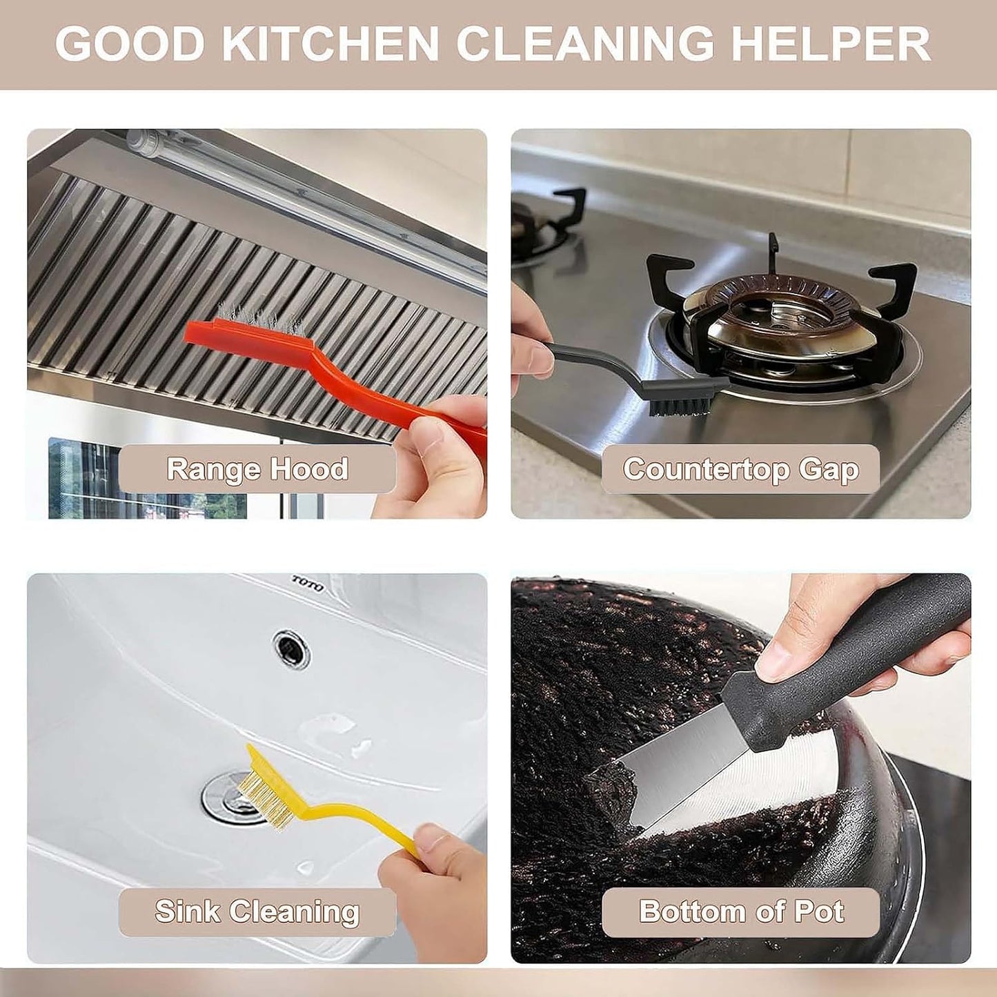 9-Piece Commercial-Grade Crevice Cleaning Brush Set, Ultra-Stiff Heavy-Duty Gap Scrubber Tools for Bathroom Grout, Window Tracks & Auto Detailing, Zero Cross-Contamination Arsenal