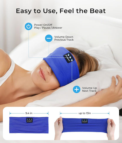 ink-topoint Sleep Headphones Bluetooth Headband, Wireless Sports Earphones | Sleeping Headphone for Side Sleepers with HD Stereo Speakers Breathable Headbands for Running, Yoga, Travel, Women&Men