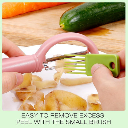 Senbowe Upgrade Potato Peeler for Kitchen, 6PCS Stainless Steel Vegetable Peeler, I and Y Veggie Food Peeler for Apple Fruit Carrot Zucchini Cucumber,Good Grip Makes Peeling Very Easy (Green)