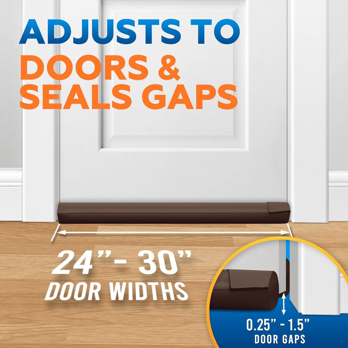 Comfyanno Under Door Draft Stopper - Bottom Door Gap Filler & Seal - Fits 30” to 36” Door, Double Side Block Noise, Sound, Air, Bugs, Dust, Easy to Install, No Adhesive, Black