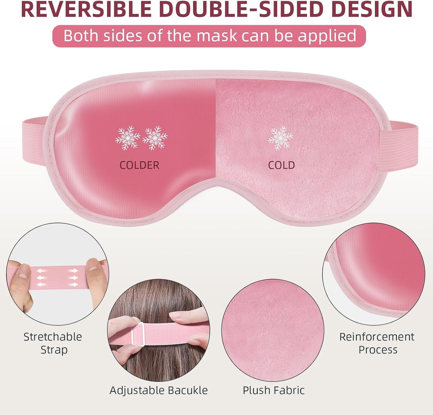 2 Pack Cooling Eye Mask for Puffy Eyes,Reusable Gel Cold Compress Pack for Puffy Eyes & Dark Circles, After Eyes Surgery, Migraine Relief, Headaches