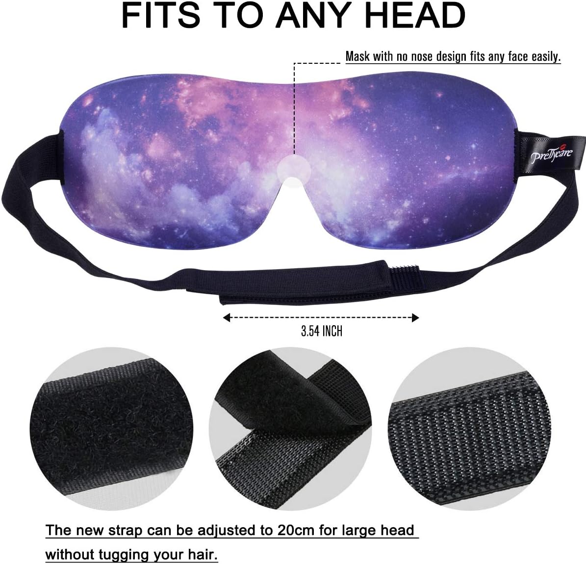 PrettyCare 3D Sleep Mask 2 Pack,Eye Mask for Side Sleeper 3D Contoured Sleeping Mask Blackout Out for Men- Blindfold Airplane with Ear Plugs, Night Masks with Travel Bag (Black&Blue)