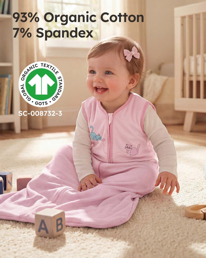 Yoofoss Baby Sleep Sack 0-6 Months Wearable Blanket for Babies 100% Organic Cotton 2-Way Zipper TOG 0.5 Toddler Sleeping Sack 3 Pack, Sleep Sacks