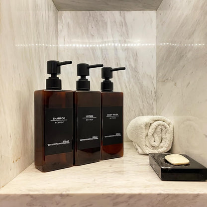 Shampoo Dispenser for Shower Wall, Shampoo and Conditioner Dispenser with 16 Waterproof Labels, No Drill Shower Soap Dispenser Bathroom, Shower Soap Dispenser Wall Mounted 3 Chamber, 17oz,Black | Shampoo Dispenser for Shower Wall, Shower Soap Dispenser