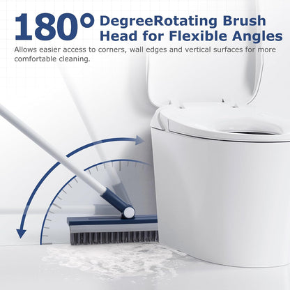 IVYROLL Grout Brush with Long Handle, Grout Cleaner Brush for Tile Floors | Stiff Bristles for Crevice, Tile Line, Shower, Kitchen, Bathroom
