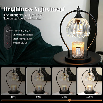 GOODBUY Candle Warmer Lamp with Timer Dimmable: Electric Candle Warmer Birthday Gifts for Women Mom - Candle Lamp Warmer House Warming Gifts New Home Decor - Wax Warmer for Jar Candles with 2 Bulbs