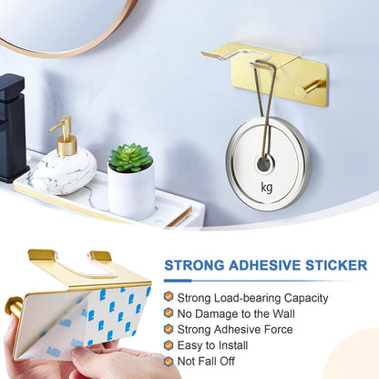 Hair Dryer Holder Wall Mounted, Blow Dryer Holder Adhesive, Metal Hairdryer Holder for Bathroom, Hair Tool Organizer with Plug&Cord for Cabinet Bathroom Bedroom Barber Shops (Rose Gold)