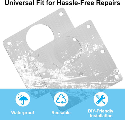 6 PCS Cabinet Hinge Repair Plate Kit | Hinge Fixing Plates with Screws, Stainless Steel, For Loose Hinges, Cupboards & Furniture