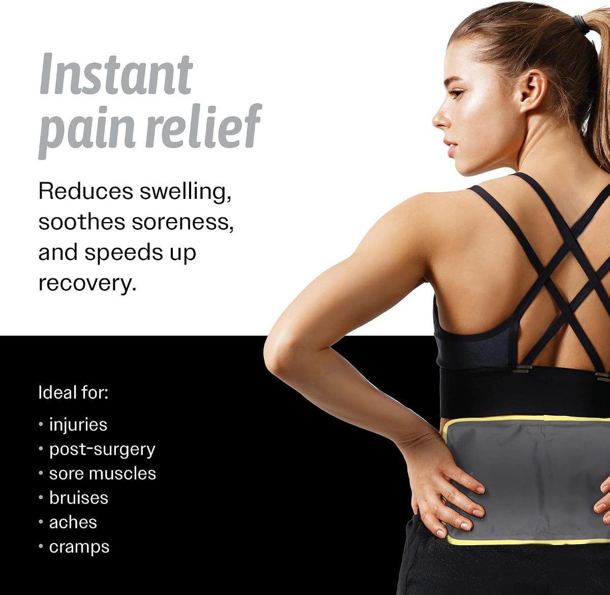 Hot & Cold Reusable Gel Pack Wrap for Neck/Shoulder/Back Pain Relief - Flexible Soft Compress - Ice & Heat Therapy for Rotator Cuff, Cervical, Pain, Swelling, Injuries and Surgery - Sport Temp