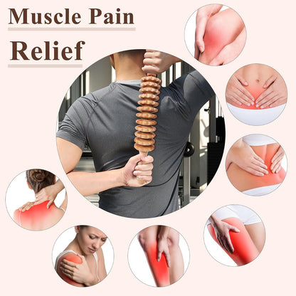 Xokocli Cellulite Massage Tool Wood Therapy Massage Tools Fascia Blaster Cellulite Roller Lymphatic Drainage Massager Deep Tissue Massage Stick for Legs Thighs Muscle Relief Recovery(White 12-Wheel)