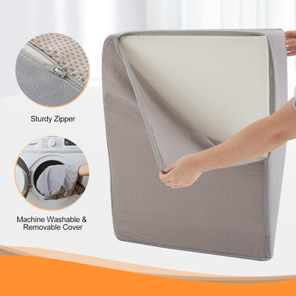 Ruqmuis Leg Elevation Pillow for After Surgery, 10inch Foam Leg Elevating Pillow for Swelling and Blood Circulation, Leg Wedge Pillow for Sleeping, Knee Pillow for Knee Hip Ankle Pain Relief, Velvet