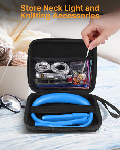 Neck Reading Light Book Lovers Gifts, Rechargeable 80Hrs Eye-friendly 3 Colors & Stepless Dimming Book Light for Reading, Christmas Stocking Stuffers for Men Women Camping Knitting Crochet Accessories