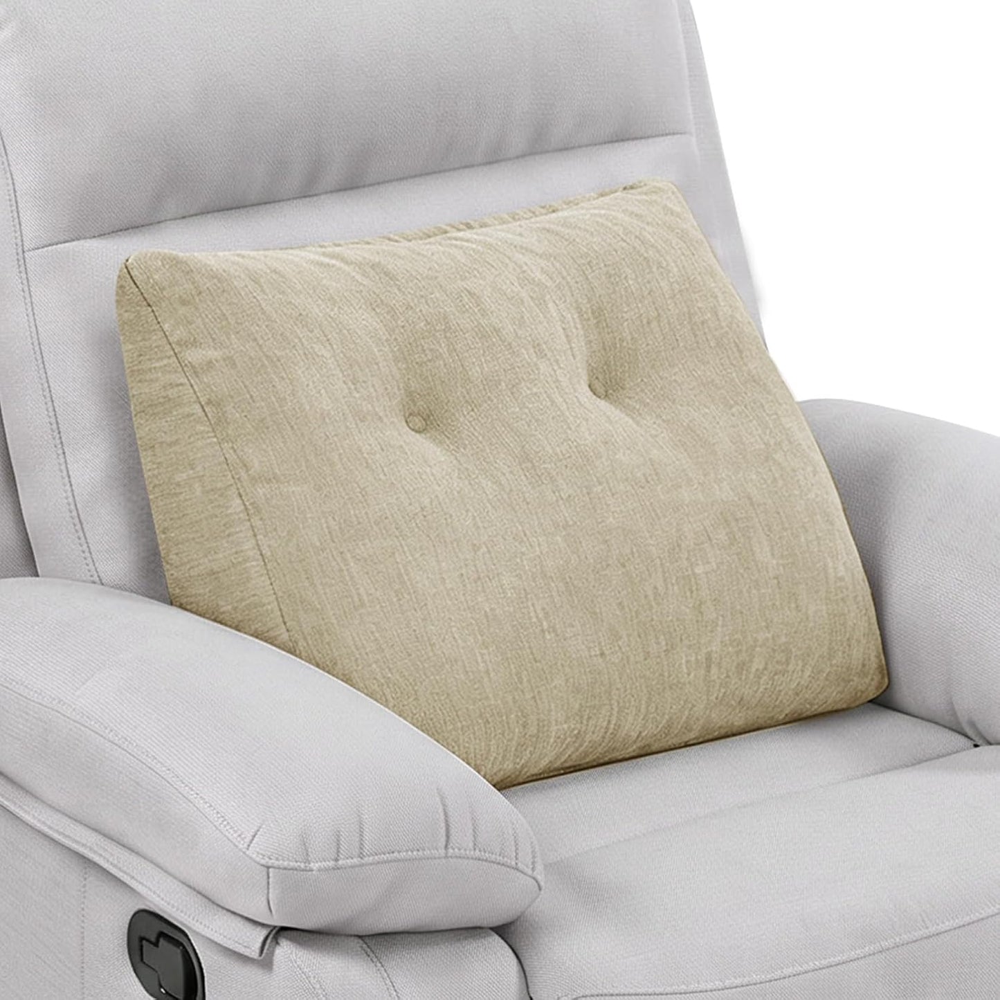 Back Support Pillow for Recliner Soft Dual Layer Lumbar Support Pillow with Shredded Memory Foam Ergonomic Orthopedic Couch Lumbar Cushions for Elderly Lower Back Pain Relief Dark Grey