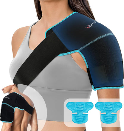 Comfytemp Shoulder Ice Pack Wrap, Shoulder Brace for Shoulders Pain Relief
