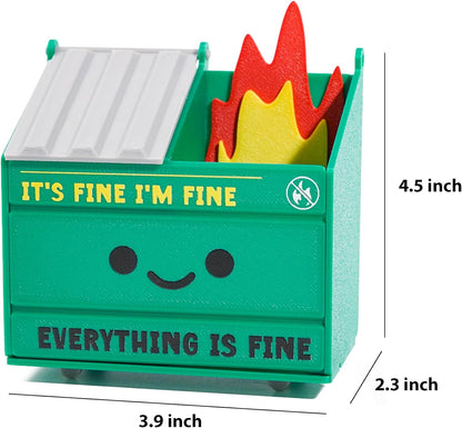 Tian Zhun Dumpster Fire Pencil Holder Funny Magnetic Pen Holder Strong Magnets to Store Marker Pencil Organizer for Refrigerator Whiteboard Locker Home Office or Hospital