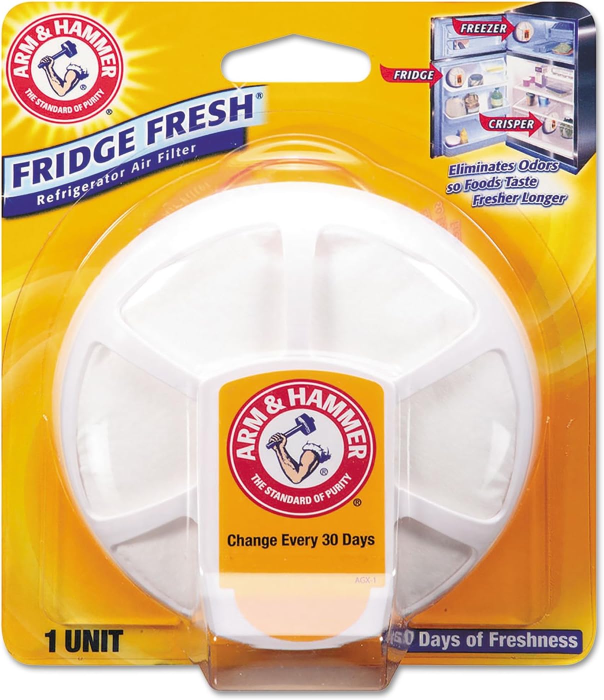 ARM & HAMMER Baking Soda Fridge Fresh, Refrigerator Air Filter, 1 Count