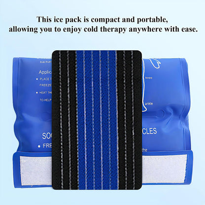 4-Pack Ice Pack Strap,Stretchable- 35.5"x3" Adjustable Hook and Loop Elastic Holder & Resuable Extender Belt for Secure Ice Pack Wrap, Blue