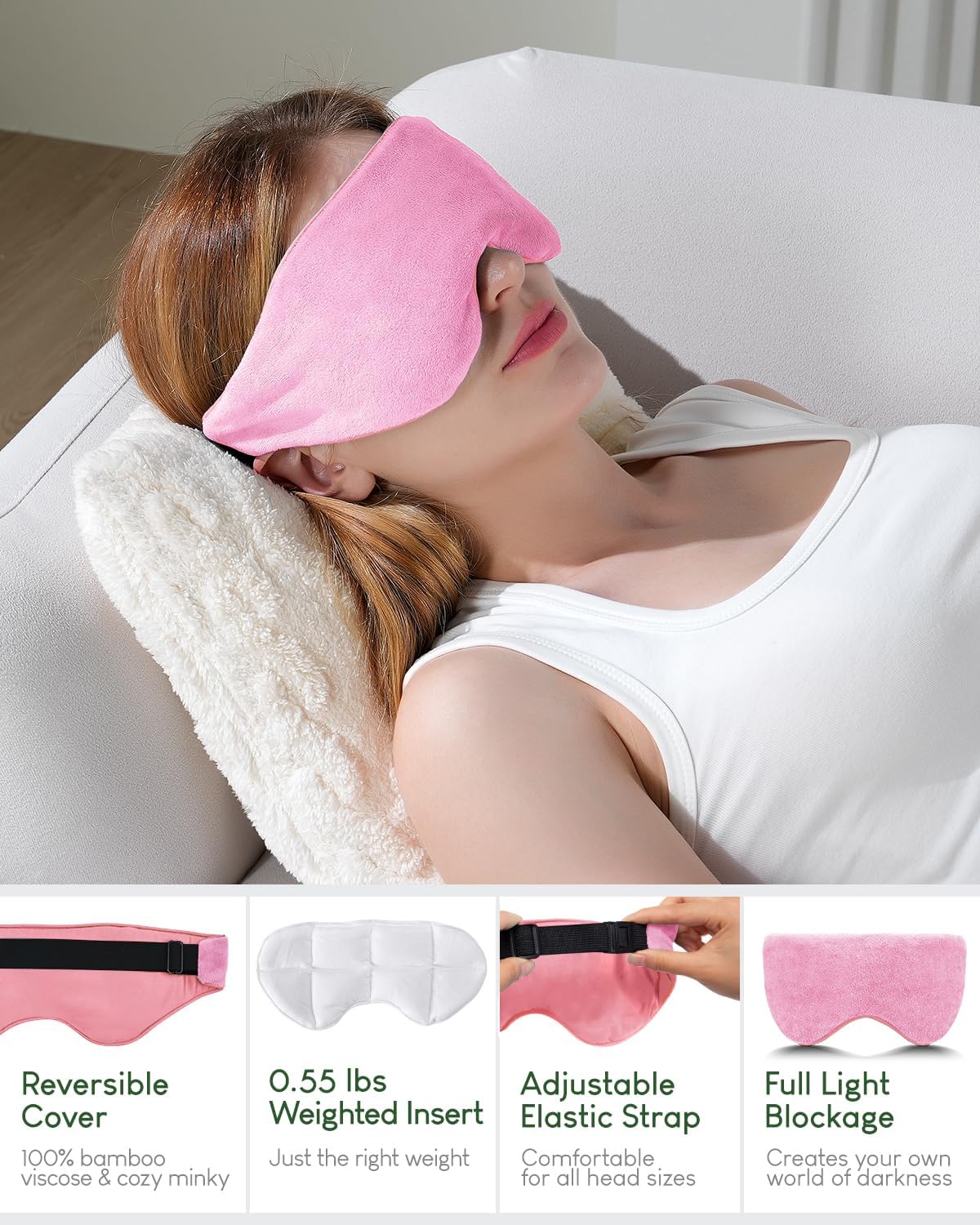 Sivio Weighted Eye Mask for Sleeping, Blackout Sleep Mask for Women & Men