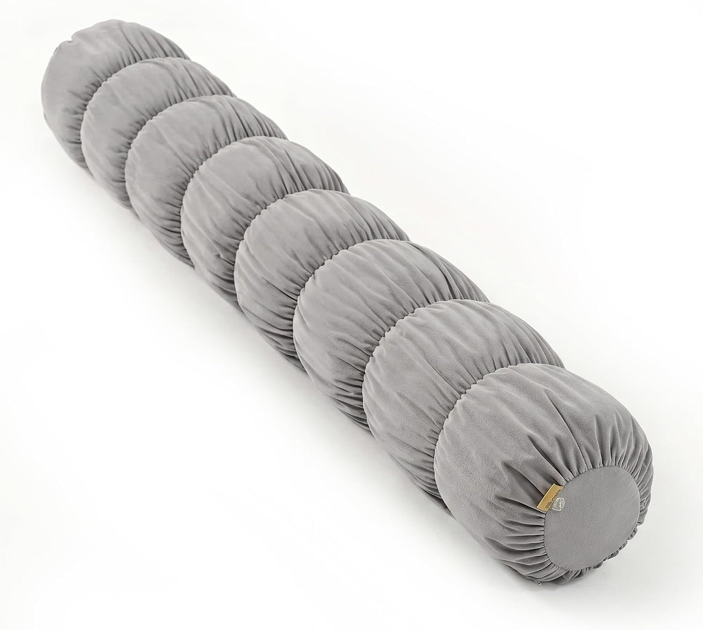Pat. Pend. Long Bolster Pillow for Bed, Small Body Pillow for Adults, Soft Velvet Washable Cover, Cylinder Pillow for Side Sleepers and Leg Support(Misty White, 39"x 7.87")