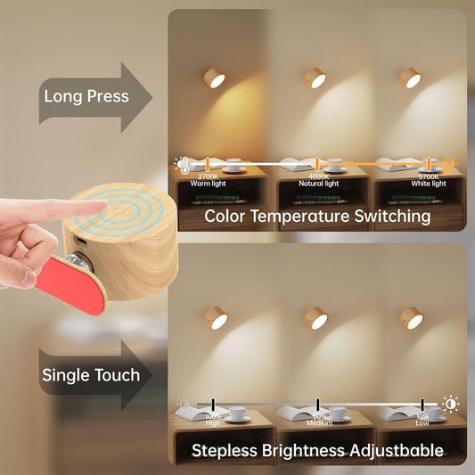 AKSDA Battery Operated Wall Sconce, Wall Lights, 3 CCT, 2200mAh