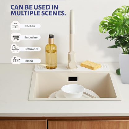 Stone Faucet Mat for Kitchen Sink, Faucet Mat Fast Drying Diatomite | Sink Splash Guard Water Absorbing Stone Tray for Sink, Counter Protector Matt for Kitchen & Bathroom