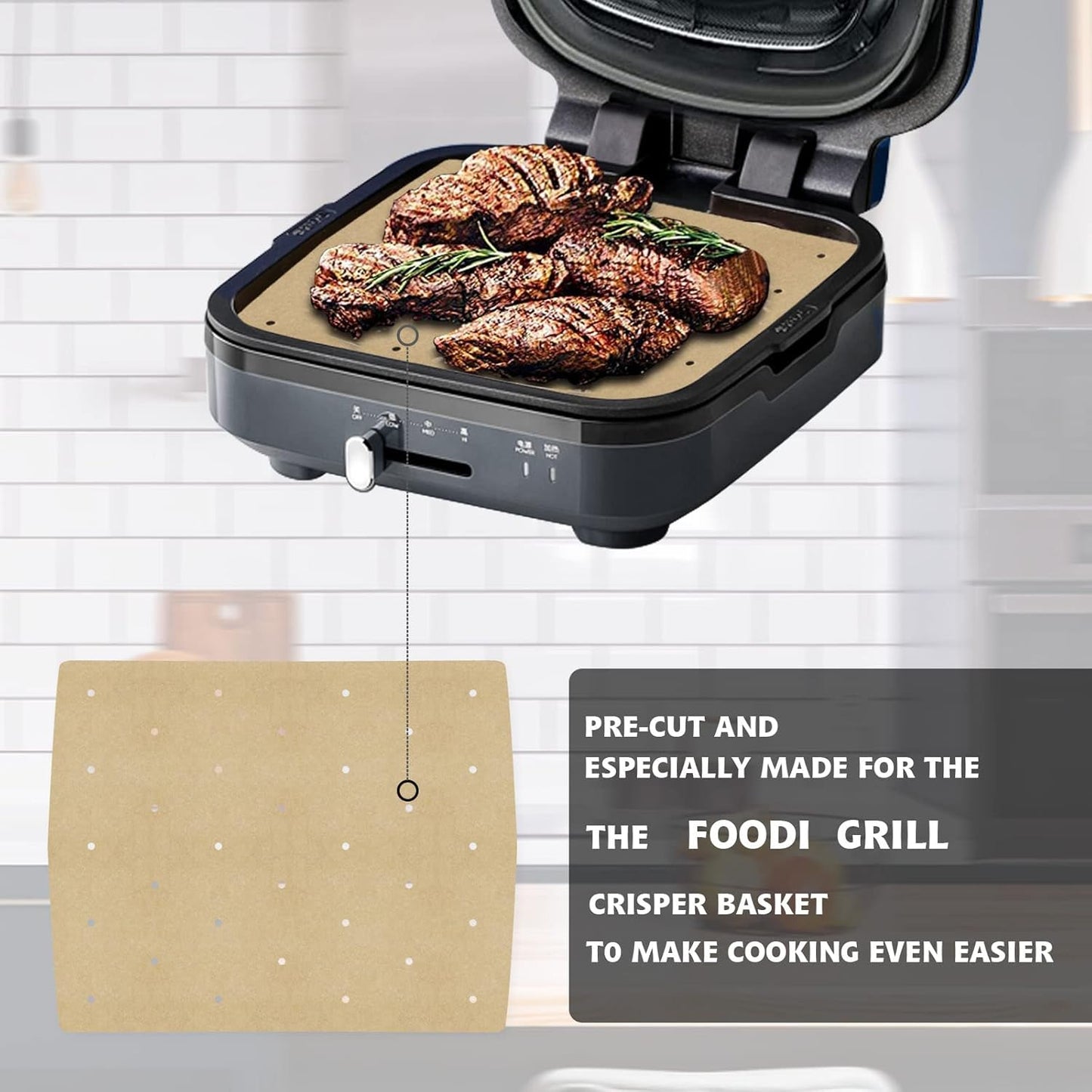 WMKGG Silicone Air Fryer Liners, 2PCS Air Fryer Silicone Liners | Reusable Rectangular Non-Stick Basket Accessories for Ninja Foodi Dual DZ201/DZ401 8-10QT