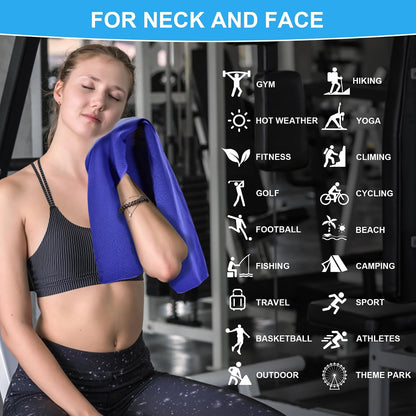 4 Pack Cooling Towels for Neck and Face(40"x12"), Cooling Neck Wraps, Ice Towel for Hot Weather, Soft Breathable Gym Towel, Cool Towel for Workout, Camping, Yoga, Sport, Running