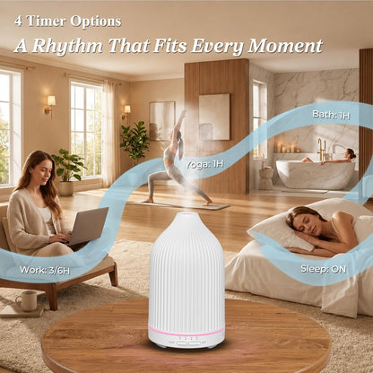 URPOWER 300mL Essential Oil Diffusers for Home Aromatherapy Diffuser | Up to 10 Hrs High/Low Mist Settings Quiet Diffuser Oil Machine Humidifiers Ideal for Bedrooms Living Rooms & Home Offices