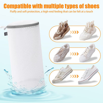 Shoe Washing Machine Bag, Laundry Bag for Sneakers, Orange, 7x15 | Bag to Wash Shoes in Washer and Dryer, for Tennis, Footwear, Trainers, Slippers, Prevent Tangling, Honeycomb Mesh