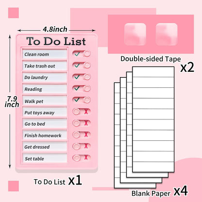 Chore Chart To Do List Adhd Tools for Kids and Adults Sliding Morning Routine Chart for Kids Detachable RV Checklist Board Reusable My Chores Checklist Task Board
