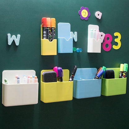 2pcs Magnetic Pen Marker Holders, Magnet Pencil Cup Storage Organizer for Classroom Office Home Locker and Refrigerator Whiteboard Locker (QX107)