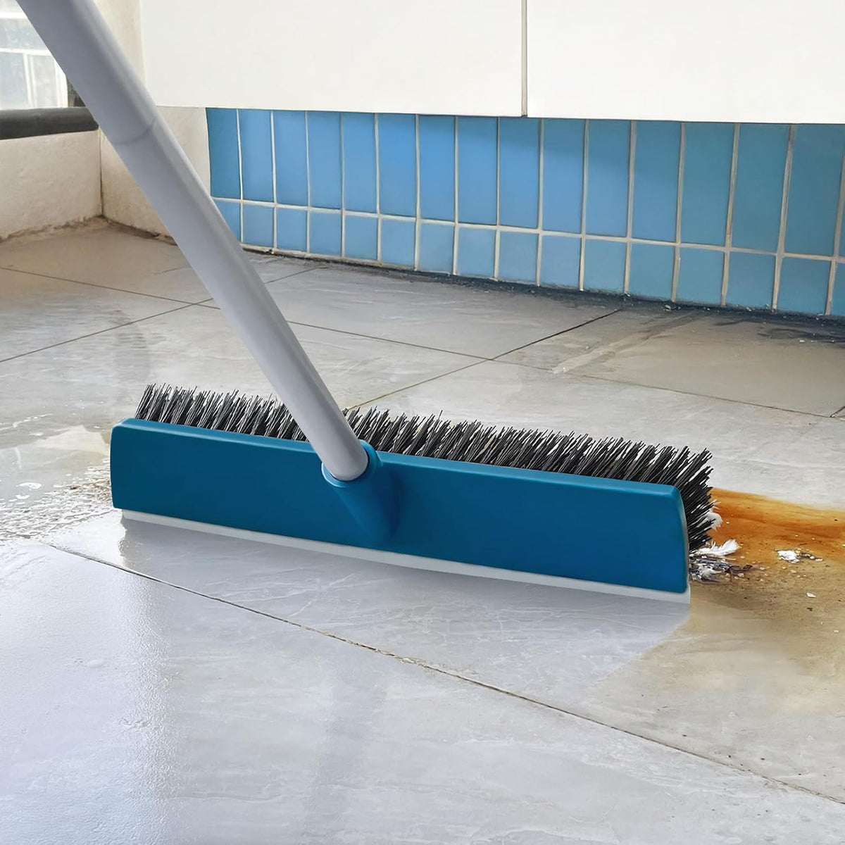 Grout Cleaner Brush with Long Handle, Floor Scrub Brush for Shower Tile, Bathroom Crevice Cleaning Brushes with Heavy Duty Stiff Bristles