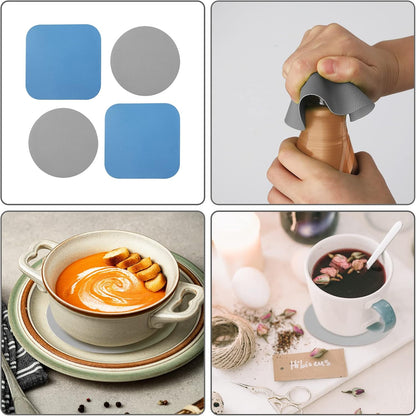 LUTER 4pcs Jar Opener Gripper Pad for Seniors with Weak Hands, Rubber | Multi-function Silicone Bottle Opener Lid Cap Rubber Gripper Pads Kitchen Coasters Gadgets, Light Blue, Green