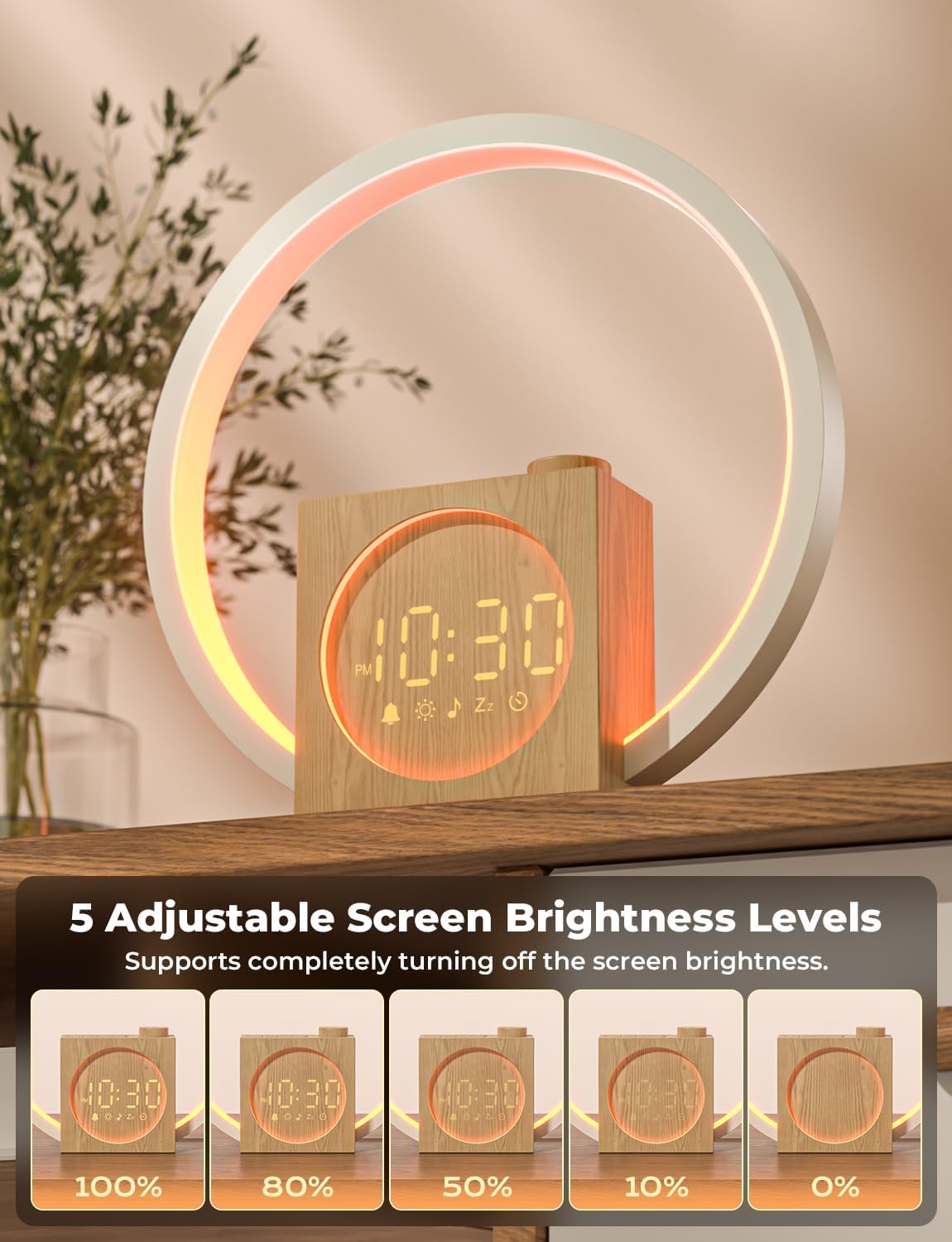 LIORQUE Wake Up Light Sunrise Alarm Clock for Bedrooms with Touch Control