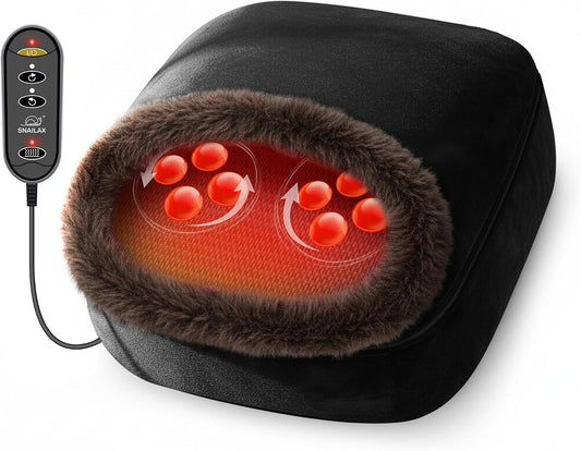Snailax 2-in-1 Shiatsu Foot and Back Massager with Heat - Kneading Foot Warmer, Electric Feet Massage, Massagers for Back,Leg, Gift for Women Men