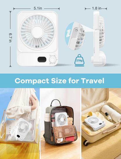 Shintrend Cruise Approved Portable Fan with Magnetic Mount, Rechargeable Cabin Fan with 100 Speeds for Ceiling or Wall, Quiet Cooling for Cruise Travel, Cruise Ship Essentials– White