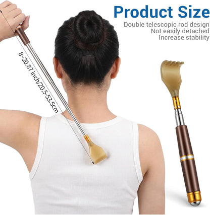 Portable Extendable Double-Pole Back Scratcher, Rubber Handles