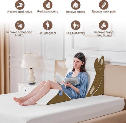 Yojoker Leg Elevation Pillows for Swelling, Memory Foam Wedge Pillow for Legs Blood Circulation, Leg Elevation Pillows for After Surgery, Knee Wedge Pillow for Sleeping Back Hip Ankles Relief