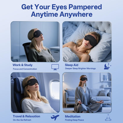 Cordless Heated Eye Mask for Dry Eyes,Electric Warm Compress for Fast Eye Relief Rechargeable USB Heat Relax Mask for Sleep
